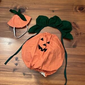 Pumpkin Doll Costume with Green Leaf Headband